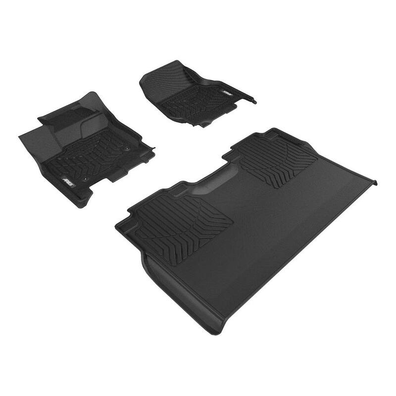 Aries StyleGuard XD Black Custom Heavy Duty Floor Liners, Select 2015-2019 Ford F-150 Crew Cab, 1st, 2nd Row - 2803009