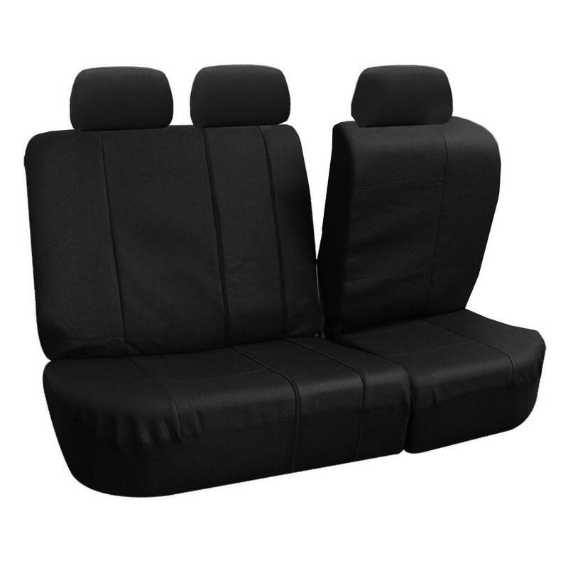 FH Group Deluxe Leatherette 47 in. x 23 in. x 1 in. Full Set Seat Covers - DMPU007BLACK115