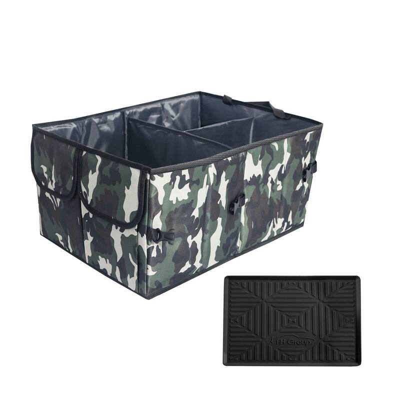 FH Group EZ Travel Hunting Print Inspired 1 Piece 15.5 in. x 11 in. x1.5 in. Polyester Car Trunk Organizer - DMFH1143CAMO