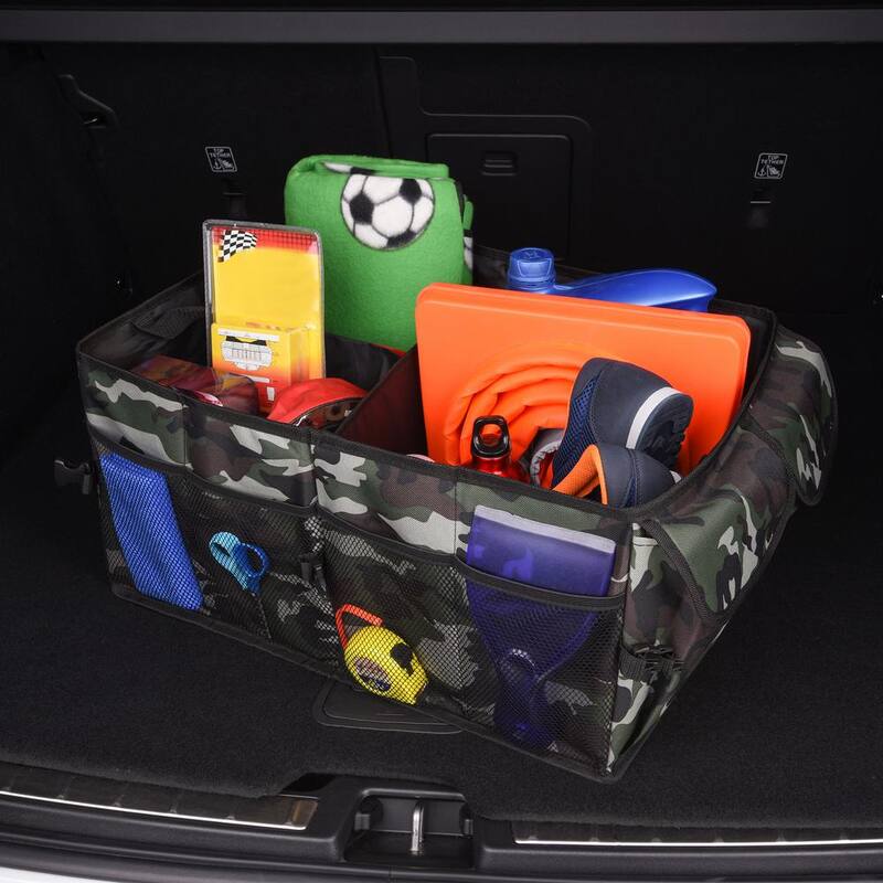 FH Group EZ Travel Hunting Print Inspired 1 Piece 15.5 in. x 11 in. x1.5 in. Polyester Car Trunk Organizer - DMFH1143CAMO