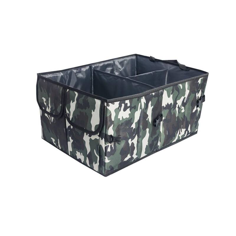 FH Group EZ Travel Hunting Print Inspired 1 Piece 15.5 in. x 11 in. x1.5 in. Polyester Car Trunk Organizer - DMFH1143CAMO