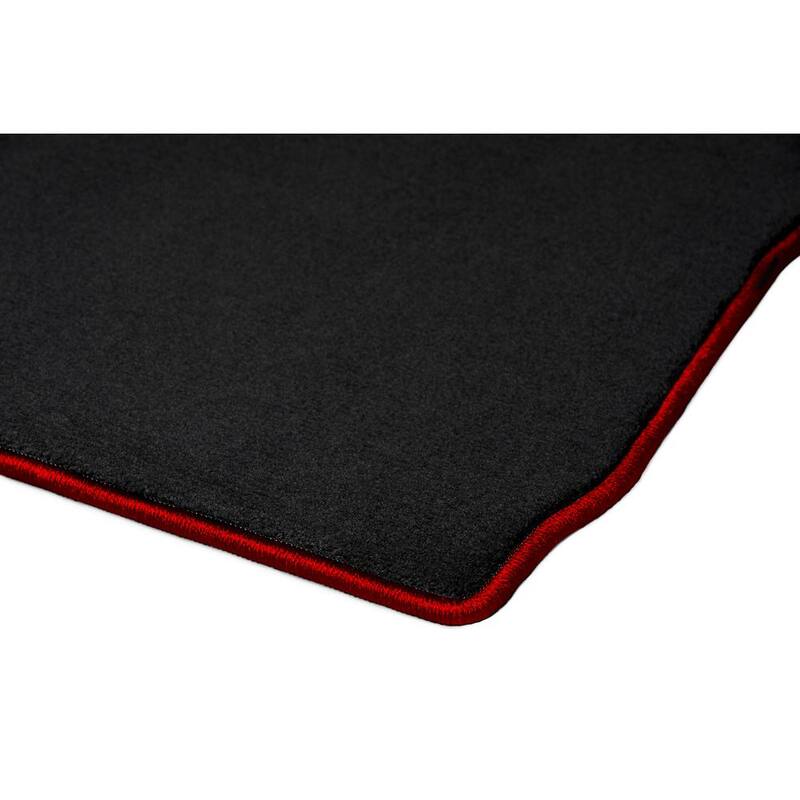 GGBAILEY Premium Car Floor Mats - Universal Fit Car Mats for Cars, SUVs, Vans and Trucks, Black with Red Edging Set (2-Piece) - D61422-F1A-BLK_BR