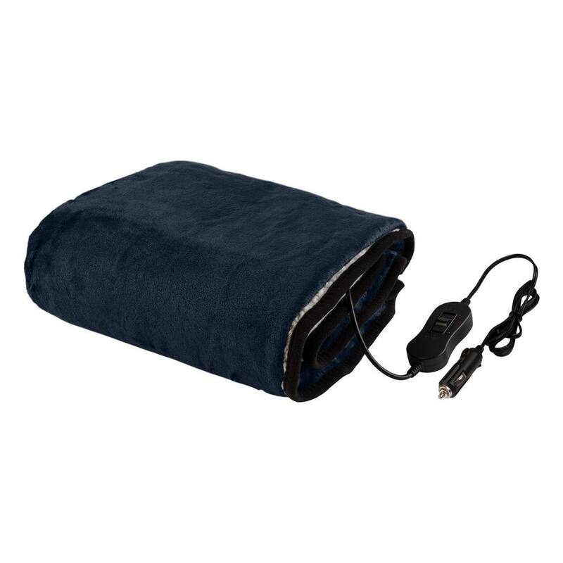 Stalwart Heated Blanket - Portable 12-Volt Electric Travel Blanket for Car, Truck, or RV (Navy Blue) - 75-CAR2011