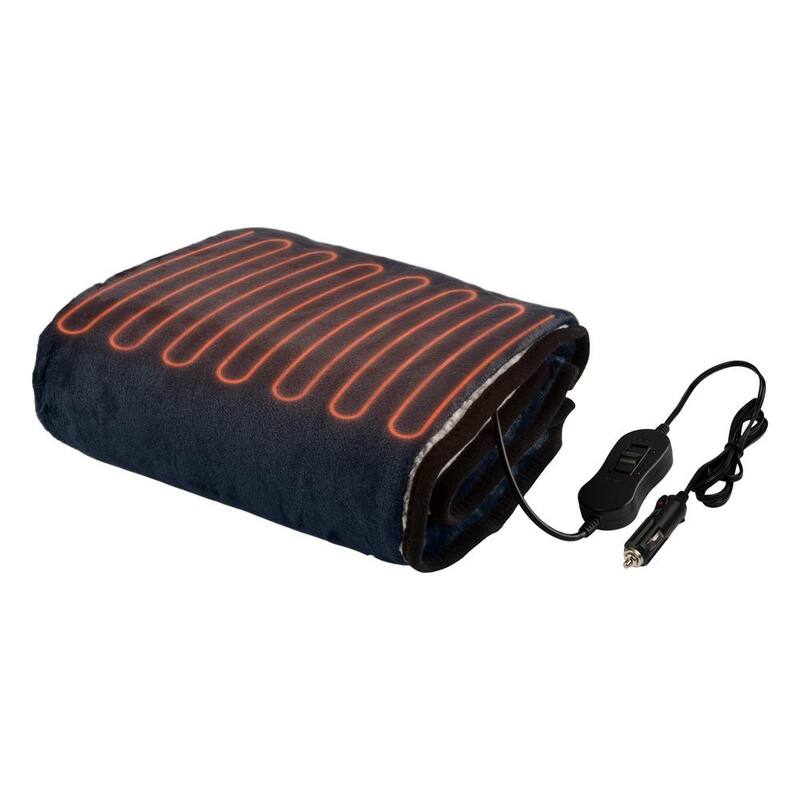 Stalwart Heated Blanket - Portable 12-Volt Electric Travel Blanket for Car, Truck, or RV (Navy Blue) - 75-CAR2011