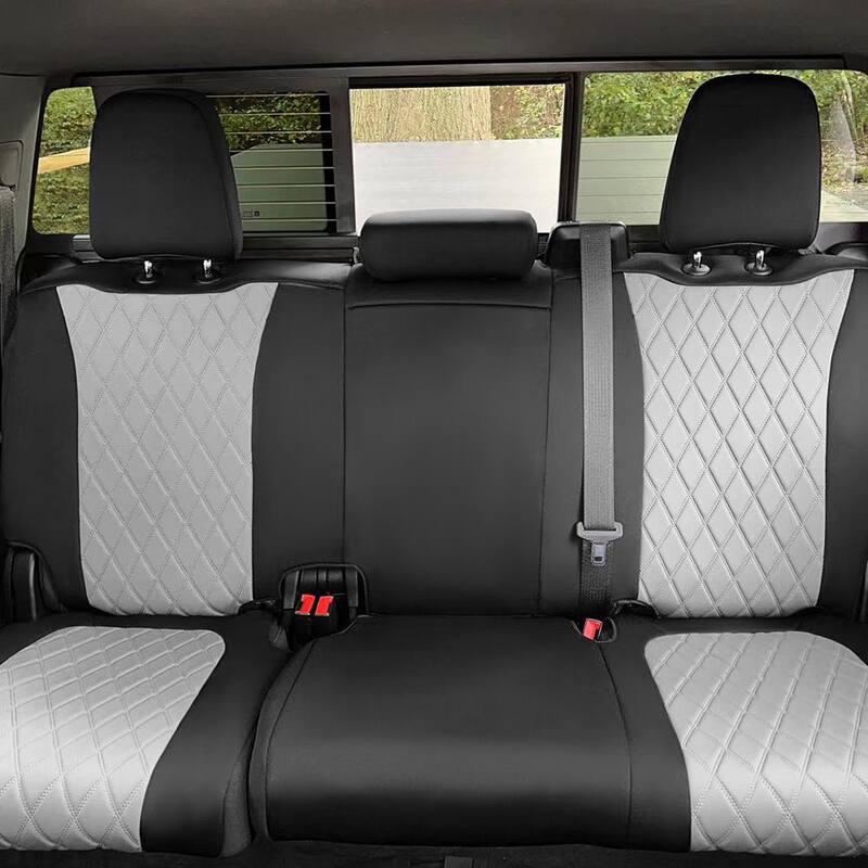 FH Group Neoprene Custom Fit Seat Covers for 2019-2023 Chevrolet Silverado 1500 2500HD 3500HD WT to Custom to LT - DMCM5010GRAY-REAR