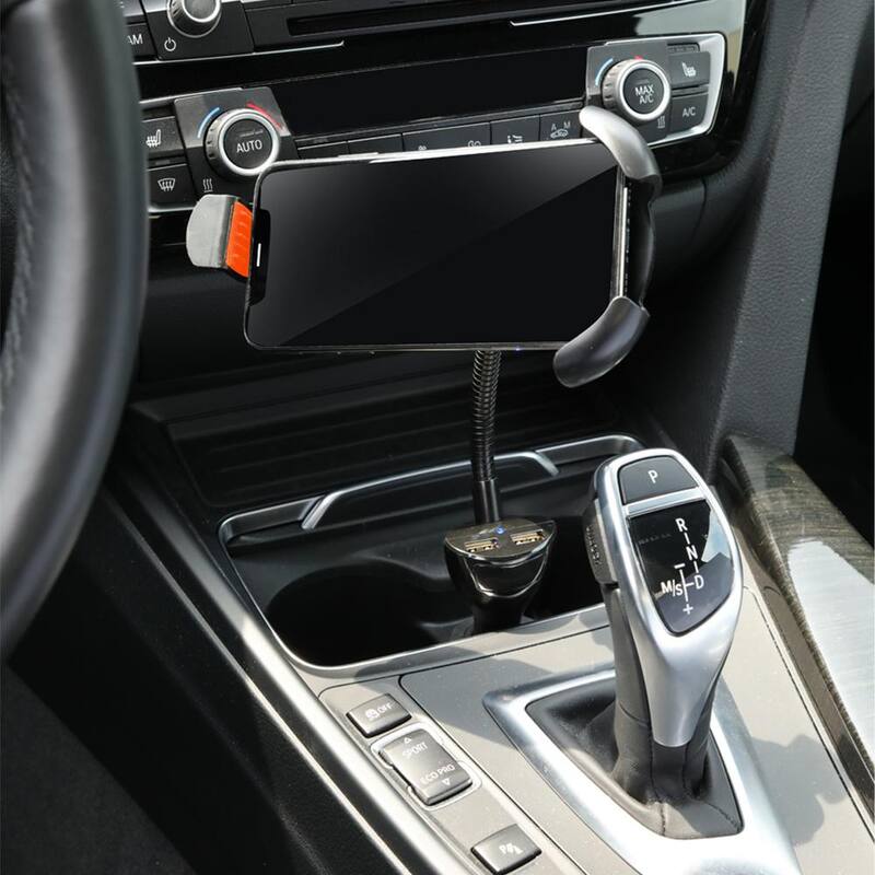 Armor All Power Universal Smartphone Mount, Adjusts 360-Degrees, 2 USB Charging Ports - AMP3-0120-BLK