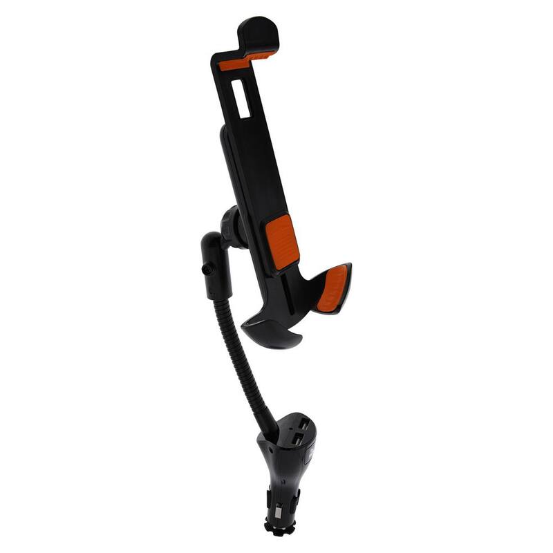 Armor All Power Universal Smartphone Mount, Adjusts 360-Degrees, 2 USB Charging Ports - AMP3-0120-BLK