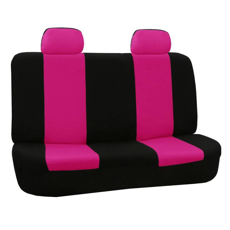 FH Group Cloth 43 in. x 23 in. x 1 in. Full Set Seat Covers - DMFB050PINK114-1
