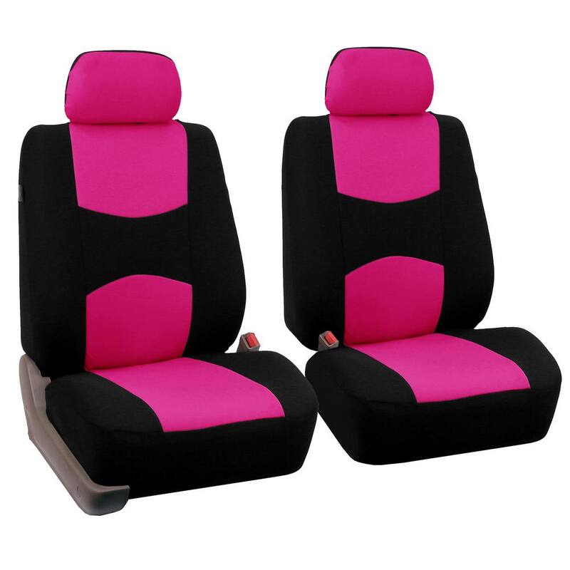 FH Group Cloth 43 in. x 23 in. x 1 in. Full Set Seat Covers - DMFB050PINK114-1