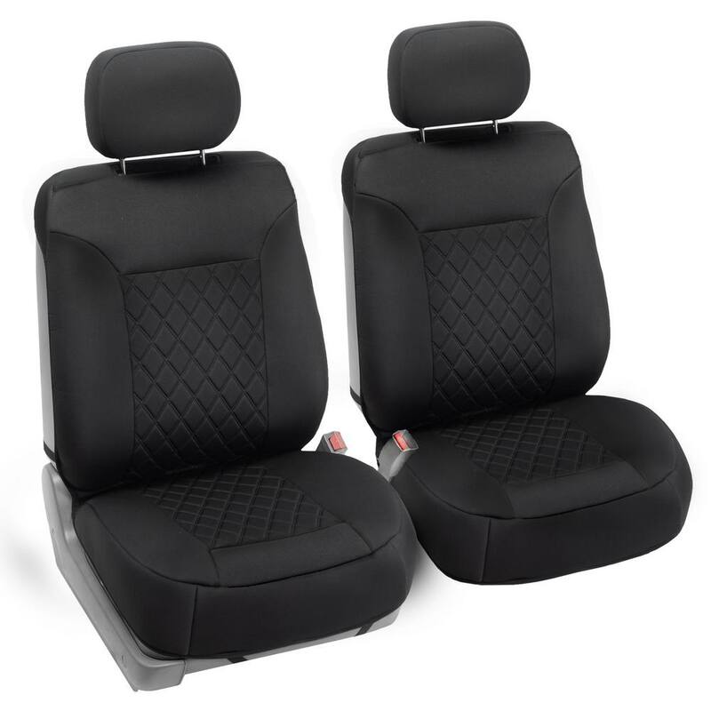 FH Group Neosupreme Deluxe Quality 47 in. x 23 in. x 1 in. Car Seat Cushions - Front - DMFB088102BLACK