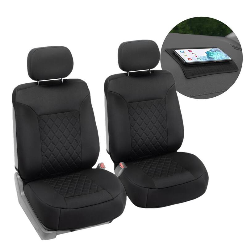 FH Group Neosupreme Deluxe Quality 47 in. x 23 in. x 1 in. Car Seat Cushions - Front - DMFB088102BLACK