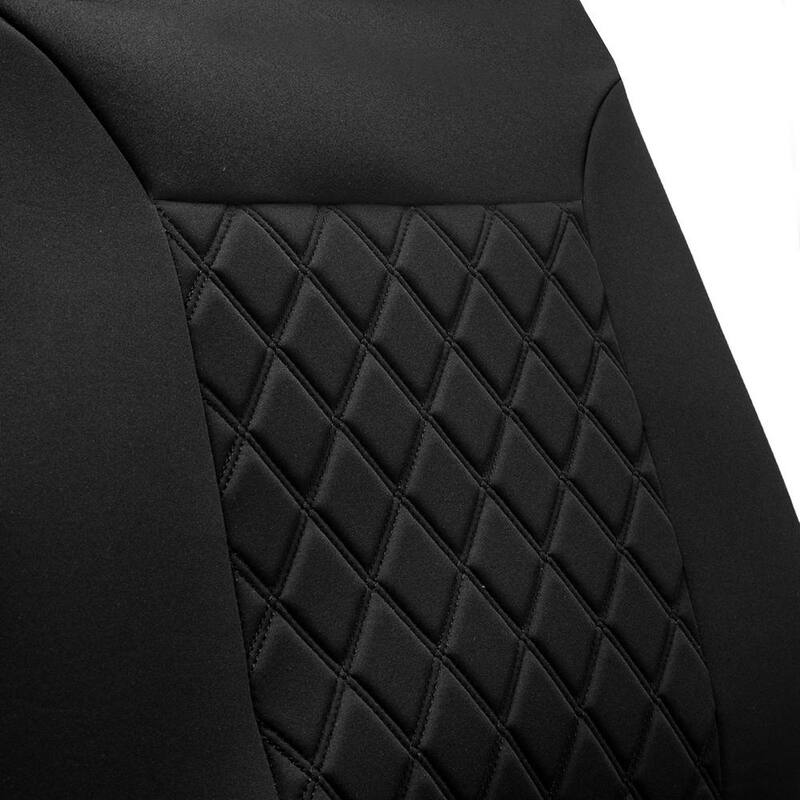 FH Group Neosupreme Deluxe Quality 47 in. x 23 in. x 1 in. Car Seat Cushions - Front - DMFB088102BLACK