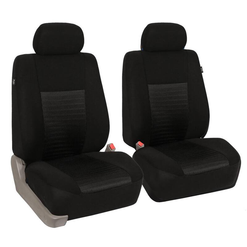 FH Group Fabric 47 in. x 23 in x 1 in. Deluxe 3D Air Mesh Full Set Seat Covers - DMFB060BLACK115
