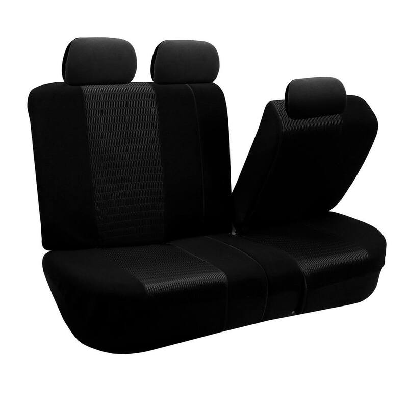 FH Group Fabric 47 in. x 23 in x 1 in. Deluxe 3D Air Mesh Full Set Seat Covers - DMFB060BLACK115