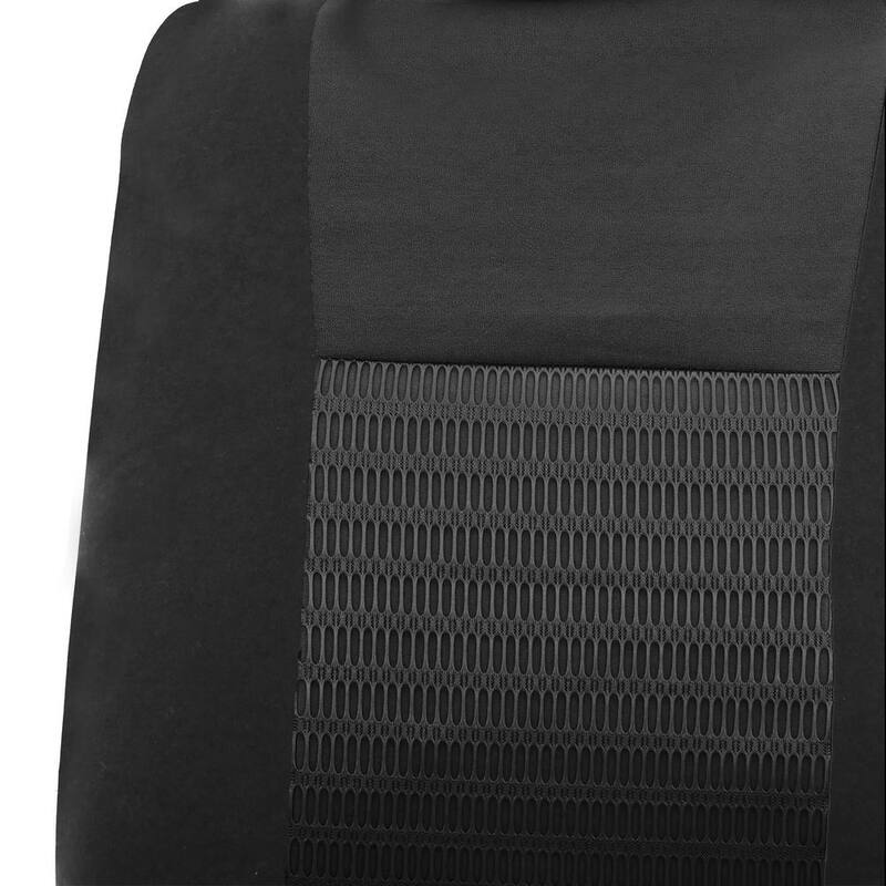 FH Group Fabric 47 in. x 23 in x 1 in. Deluxe 3D Air Mesh Full Set Seat Covers - DMFB060BLACK115