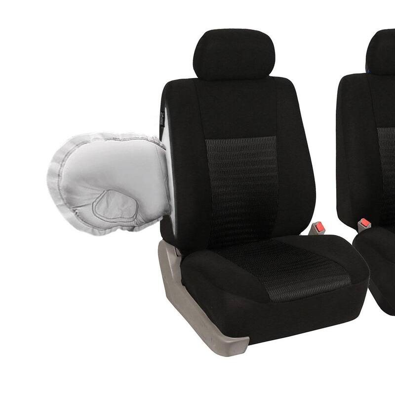 FH Group Fabric 47 in. x 23 in x 1 in. Deluxe 3D Air Mesh Full Set Seat Covers - DMFB060BLACK115