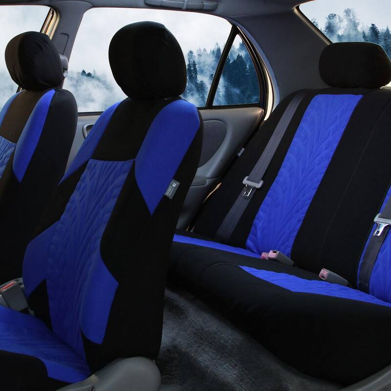 FH Group Polyester 47 in. x 23 in. x 1 in. Travel Master Full Set Car Seat Covers - DMFB071BLUE115