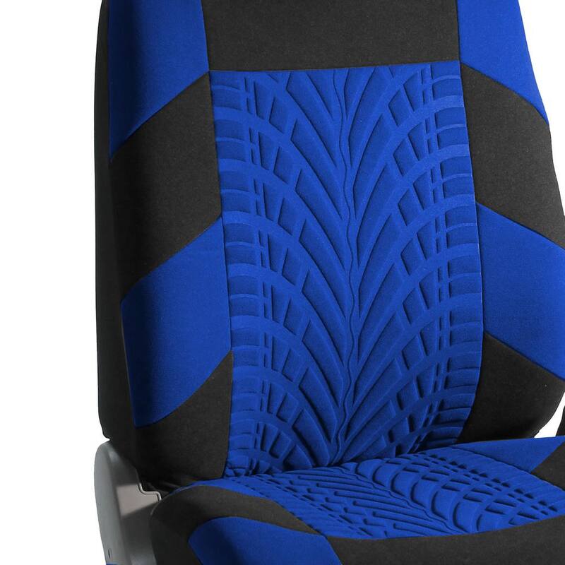 FH Group Polyester 47 in. x 23 in. x 1 in. Travel Master Full Set Car Seat Covers - DMFB071BLUE115