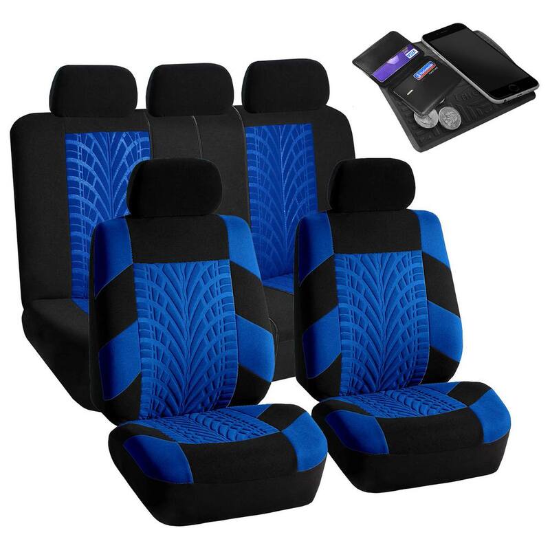 FH Group Polyester 47 in. x 23 in. x 1 in. Travel Master Full Set Car Seat Covers - DMFB071BLUE115
