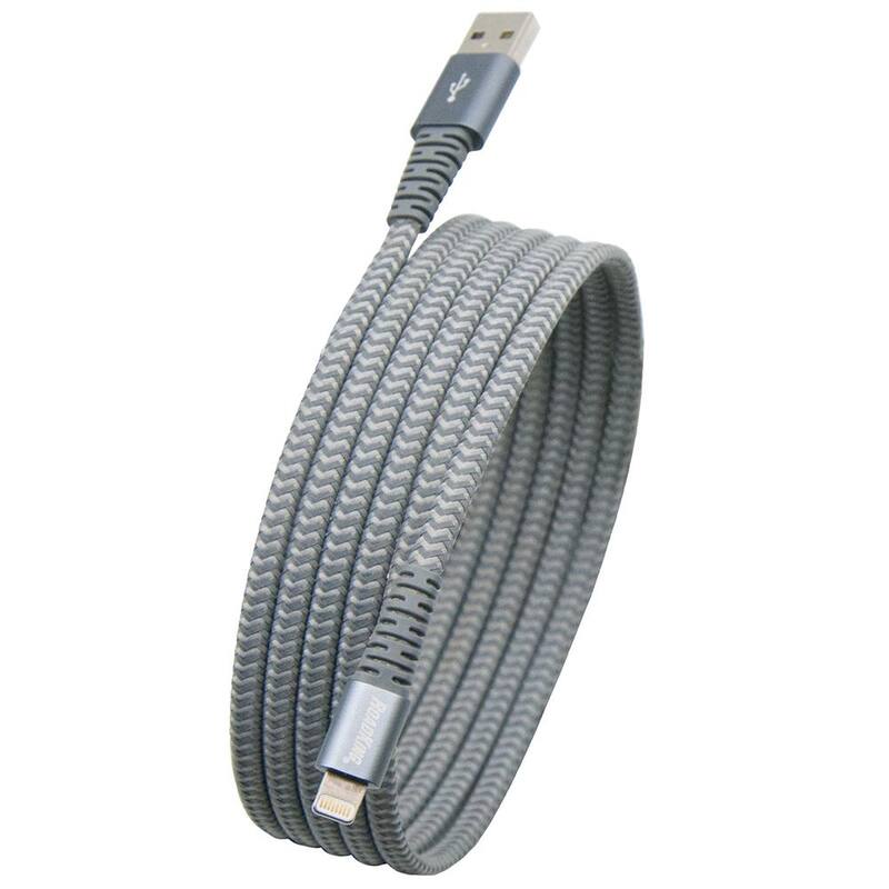 RoadKing Mobilespec 6 ft. Heavy-Duty Lightning Charge and Sync Cable, Silver Charge and Sync Cable - RK06236