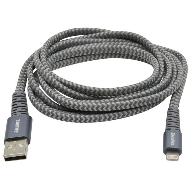 RoadKing Mobilespec 6 ft. Heavy-Duty Lightning Charge and Sync Cable, Silver Charge and Sync Cable - RK06236