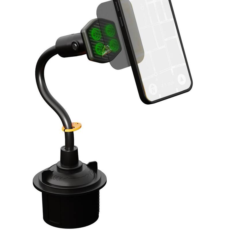 Armor All Magnetic Phone Mount With Gooseneck Cupholder, Turns 360-Degrees - AMH3-1014-BLK