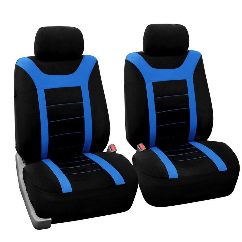 FH Group Fabric 47 in. x 23 in. x 1 in. Full Set Sports Car Seat Covers - DMFB070BLUE115