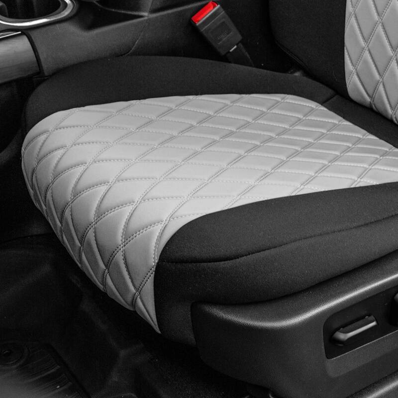 FH Group Neoprene Custom Fit Seat Covers for 2019-2023 Chevrolet Silverado 1500 2500HD 3500HD WT to Custom to LT - DMCM5010GRAY-FRONT