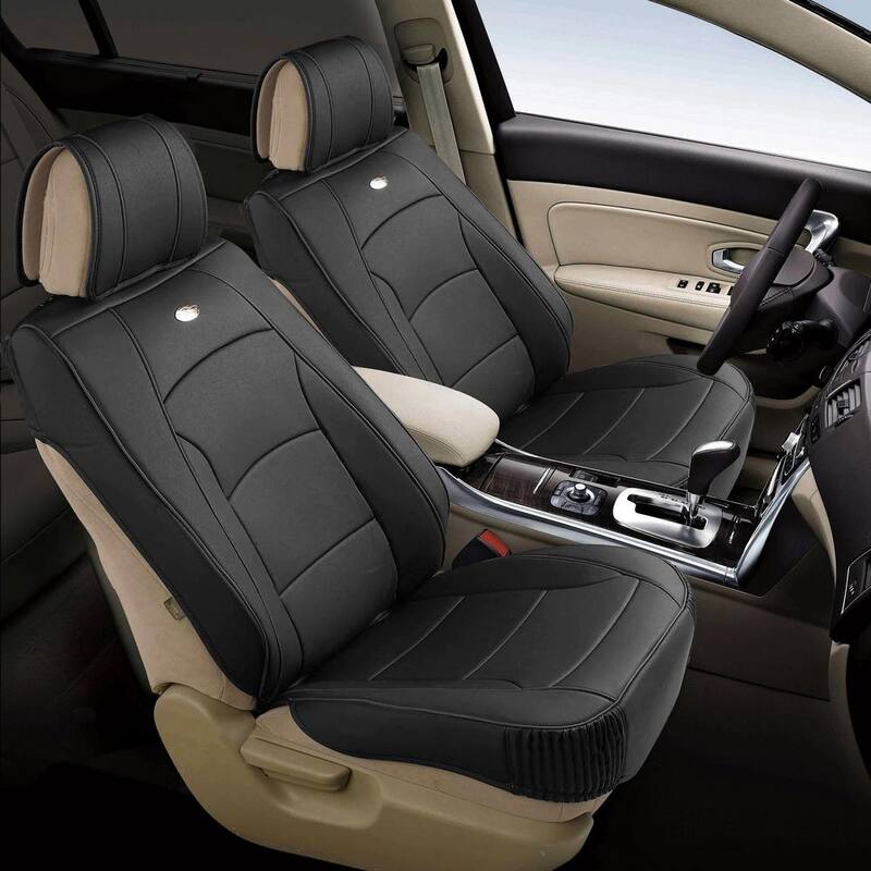 FH Group Ultra-Comfort Leatherette 47 in. x 23 in. x 1 in. Seat Cushions - Front Set - DMPU205102SOLIDBLACK