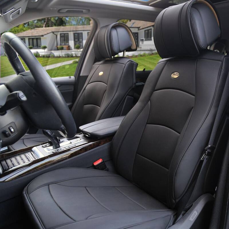FH Group Ultra-Comfort Leatherette 47 in. x 23 in. x 1 in. Seat Cushions - Front Set - DMPU205102SOLIDBLACK