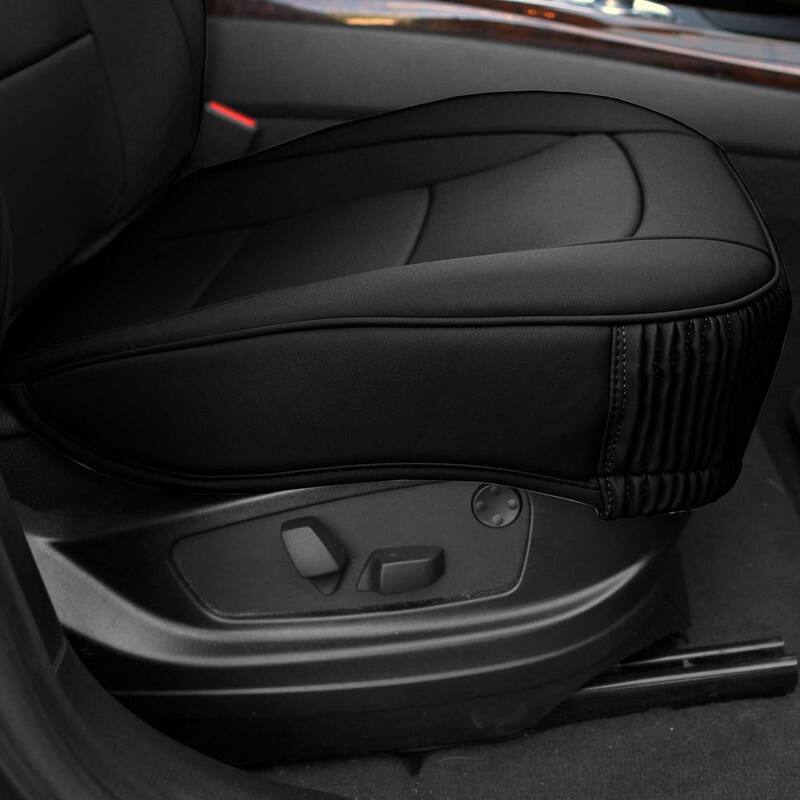 FH Group Ultra-Comfort Leatherette 47 in. x 23 in. x 1 in. Seat Cushions - Front Set - DMPU205102SOLIDBLACK