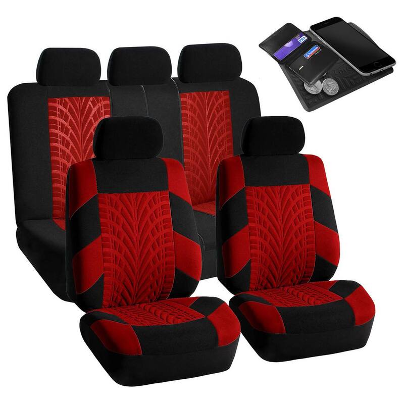 FH Group Travel Master Seat Covers 47 in. x 23 in. x 1 in. Polyester Full Set - DMFB071RED115