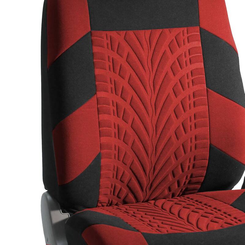FH Group Travel Master Seat Covers 47 in. x 23 in. x 1 in. Polyester Full Set - DMFB071RED115