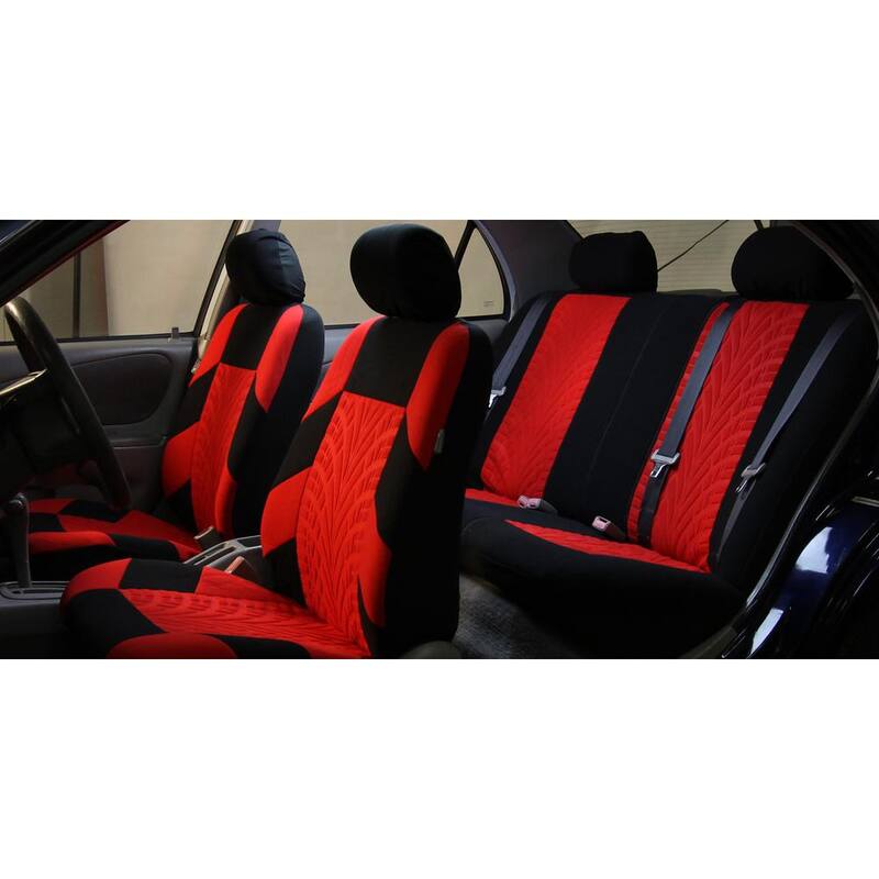 FH Group Travel Master Seat Covers 47 in. x 23 in. x 1 in. Polyester Full Set - DMFB071RED115