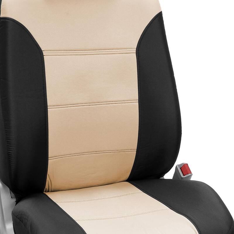 FH Group Polyester 47 in. x 23 in. x 1 in. Classic Khaki Full Set Car Seat Covers - DMFB065BEIGE115