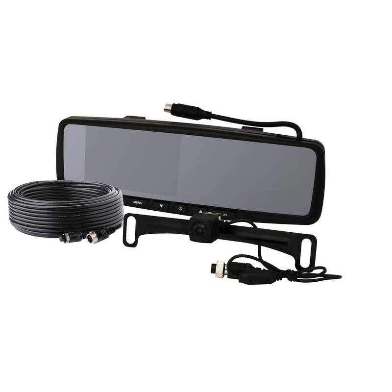 ECCO LCD Color Rearview Mirror Monitor, License Plate Camera and Backup Camera Kit - EC4210B-K