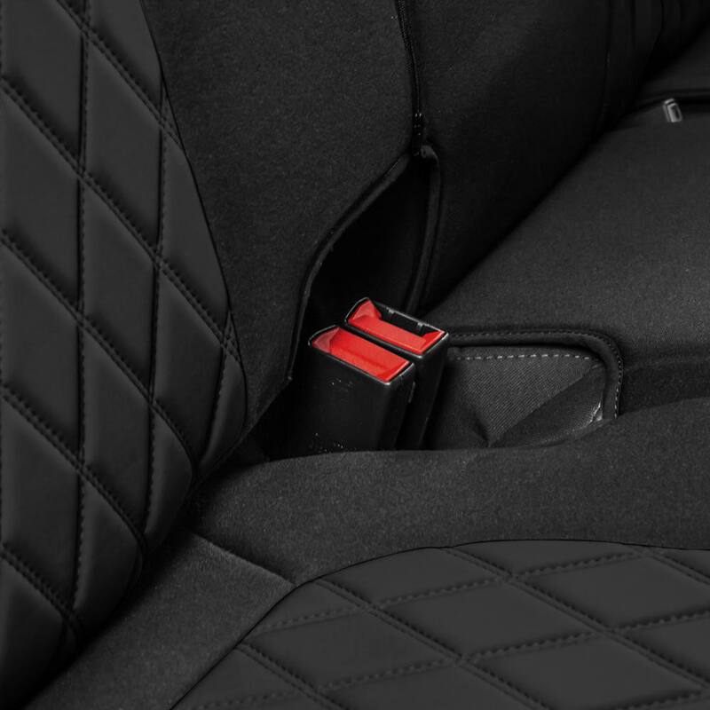 FH Group Neoprene Custom Fit Seat Covers for 2019-2023 Chevrolet Silverado 1500 2500HD 3500HD RST to LTZ to High Country - DMCM5008BLACK-REAR