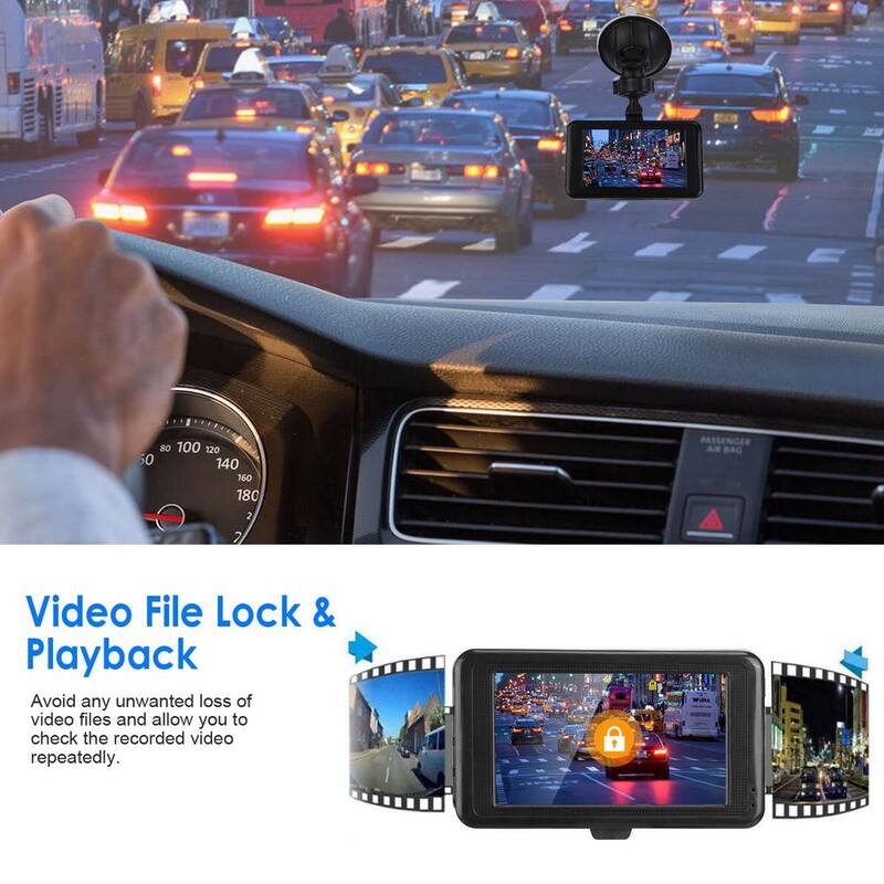 Etokfoks 1080P Car DVR 3 in. Camera Dash Cam Camcorder Camera Recorder with 100-Degree Angle Loop Recording Motion Detection - MLSA21OT008