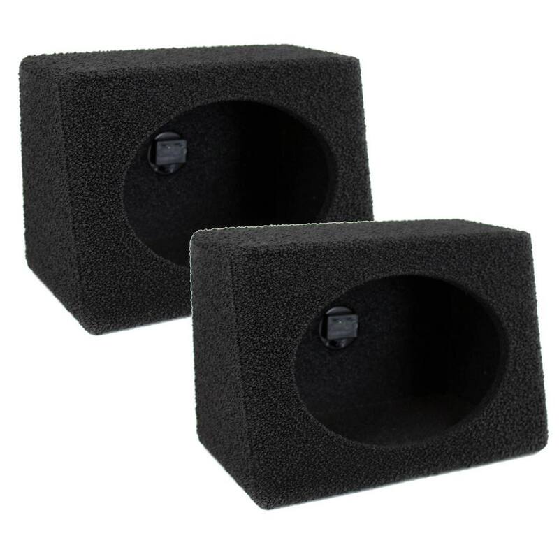 Q POWER Q-Bomb 6 in. x 9 in. Car Wedge Speaker Boxes with Bedliner Spray, Pair - QB-QTW6X9