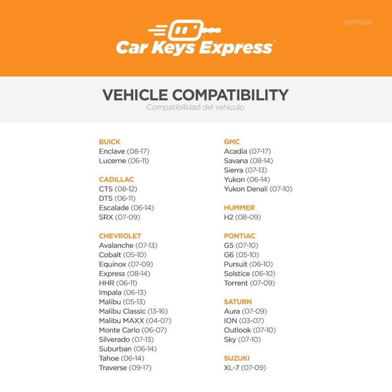 Car Keys Express Car Keys Express Simple Transponder Key Compatible/Replacement for GM Vehicles - GMTKSK