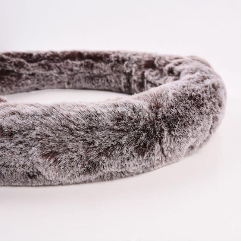 FH Group Fluffy Koala Bear Steering Wheel Cover - DMFH2011BLACK