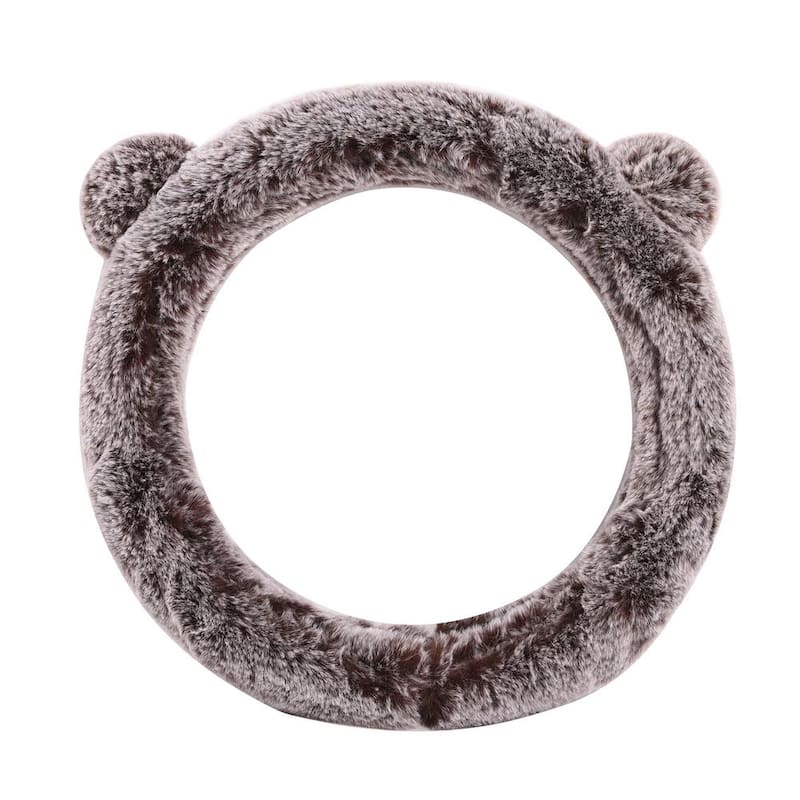 FH Group Fluffy Koala Bear Steering Wheel Cover - DMFH2011BLACK