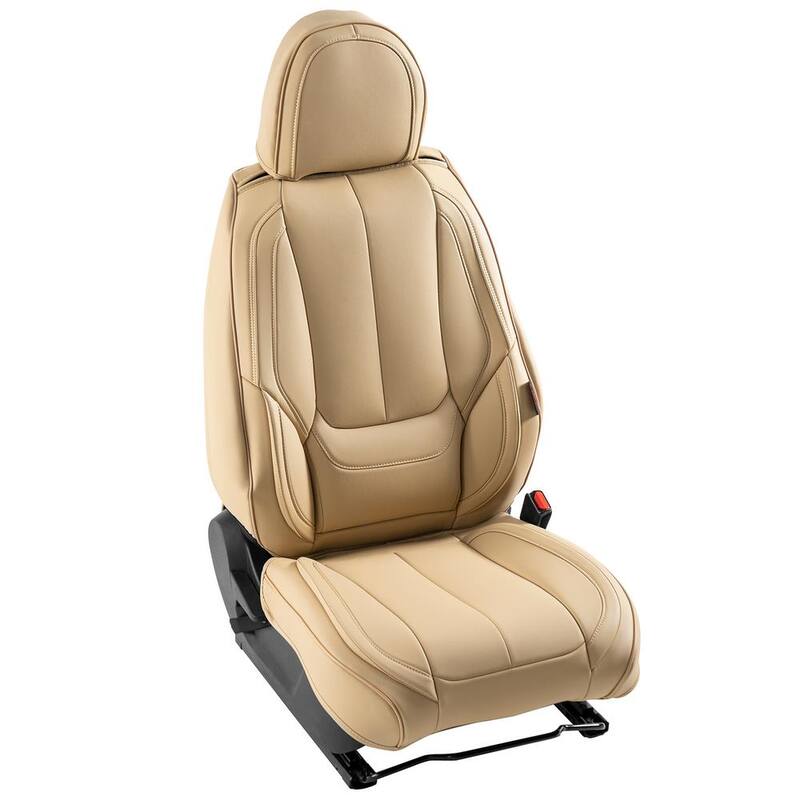 VEVOR Seat Covers, Universal Car Seat Covers Front Seats, 6pcs Faux Leather Seat Cover, Full Enclosed Design, Beige - ZTMSPGTDSTYXA942AV0-0805