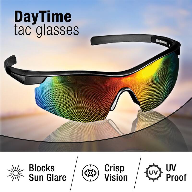 Bell + Howell TacVisor & TacGlasses 2 in 1 Value Pack - Polarized Car Visor for Day and Night and Polarized Sunglasses, Anti-Glare - 8243