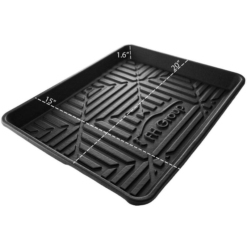 FH Group Ultimate Weather Proof Rubber Small 20 in. x 15 in. 2 in. Cargo Mat/Tray - DMF16407BLK-20