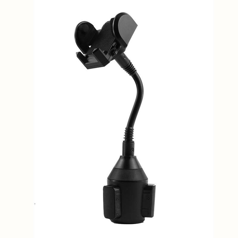 Armor All Universal Cup Holder Gooseneck Phone Mount with Expandable Rubber Grips and Flexible Neck Design - AMH3-1003-BLK