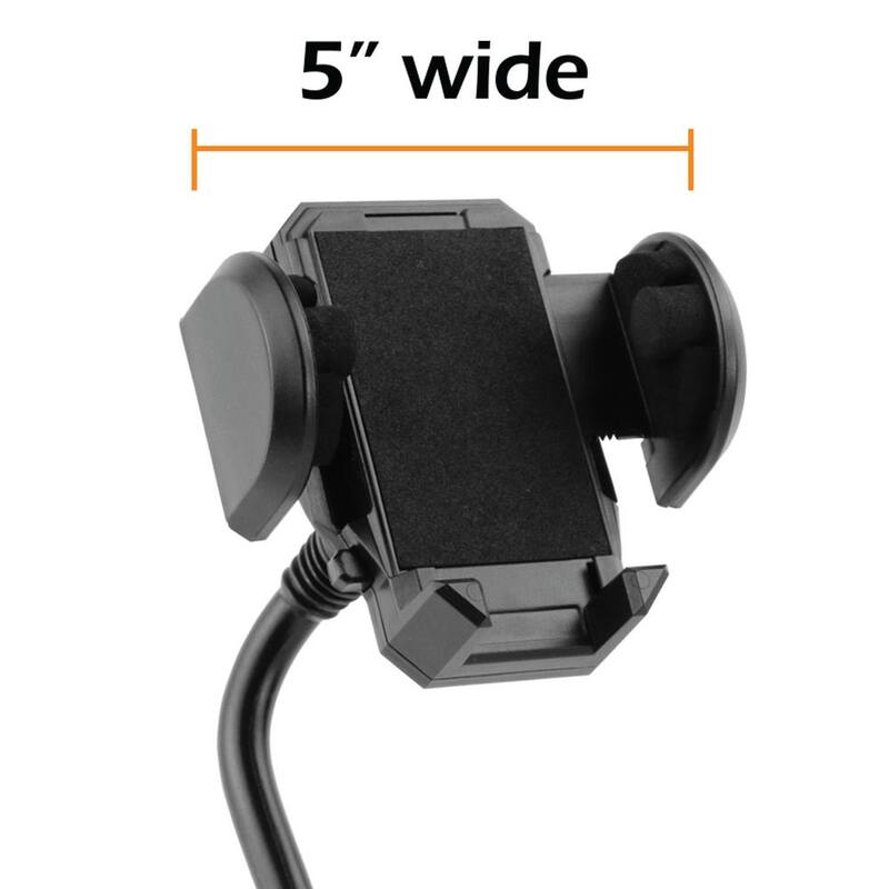 Armor All Universal Cup Holder Gooseneck Phone Mount with Expandable Rubber Grips and Flexible Neck Design - AMH3-1003-BLK