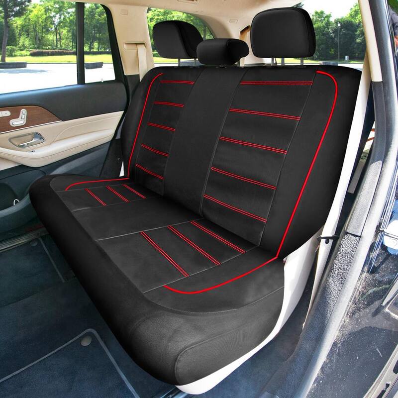 FH Group Premier Leatherette Seat Covers 15 in. x 11 in. x 6 in. Full Set - DMTP70009RED