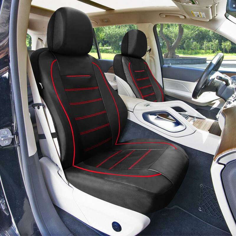 FH Group Premier Leatherette Seat Covers 15 in. x 11 in. x 6 in. Full Set - DMTP70009RED