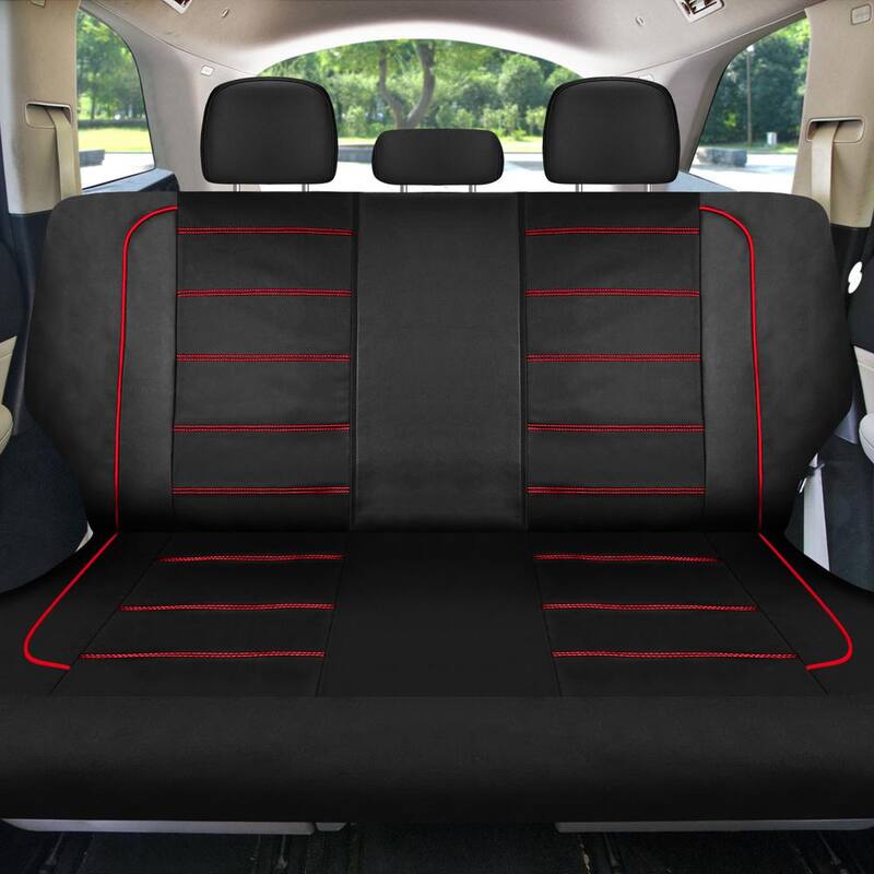 FH Group Premier Leatherette Seat Covers 15 in. x 11 in. x 6 in. Full Set - DMTP70009RED